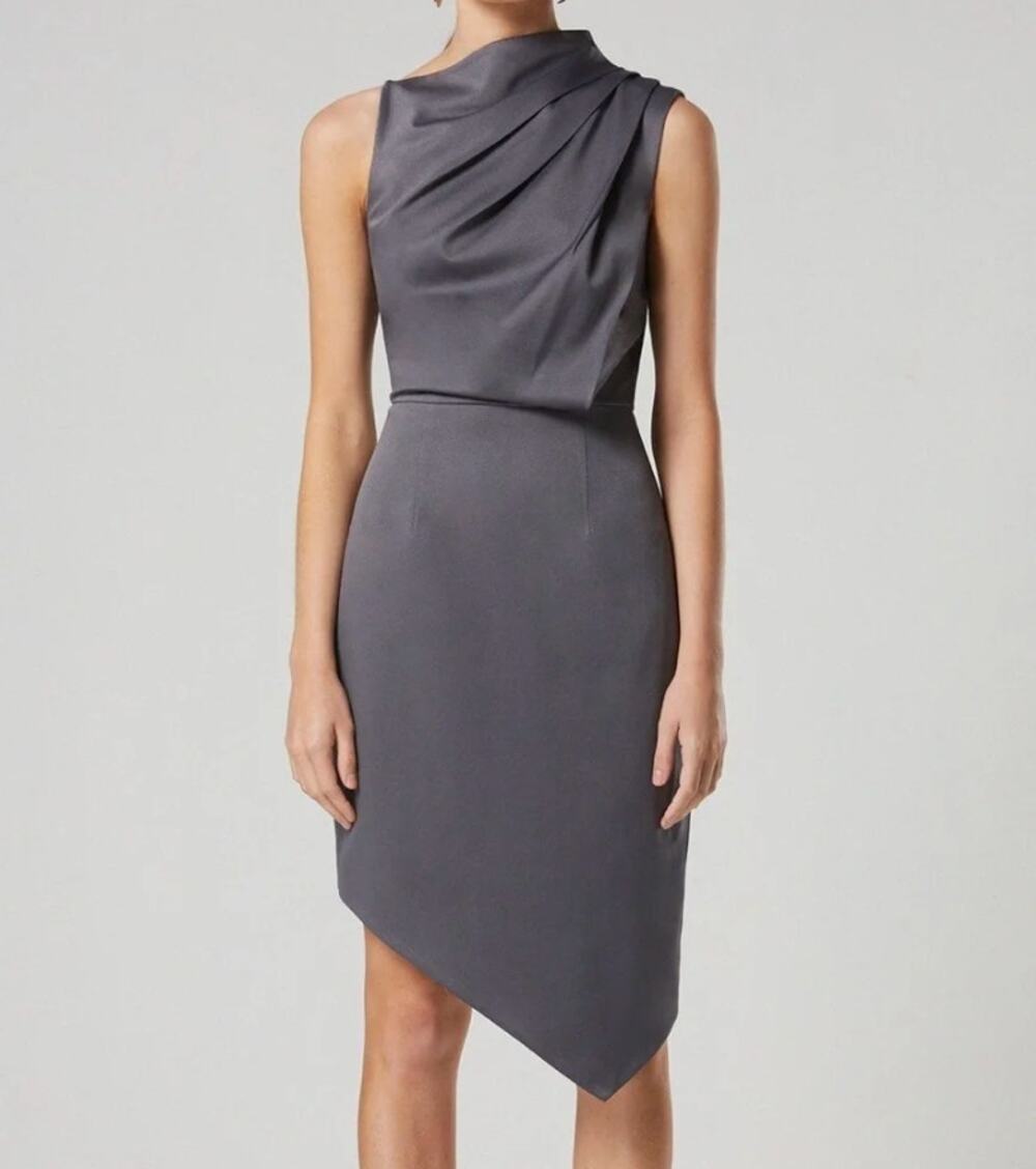 Elliatt Black Asymmetrical Hem Cocktail Dress Sleeveless Minimalist L
